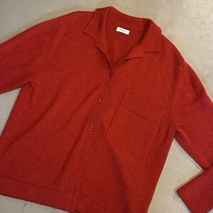 James street co red cardigan sweater